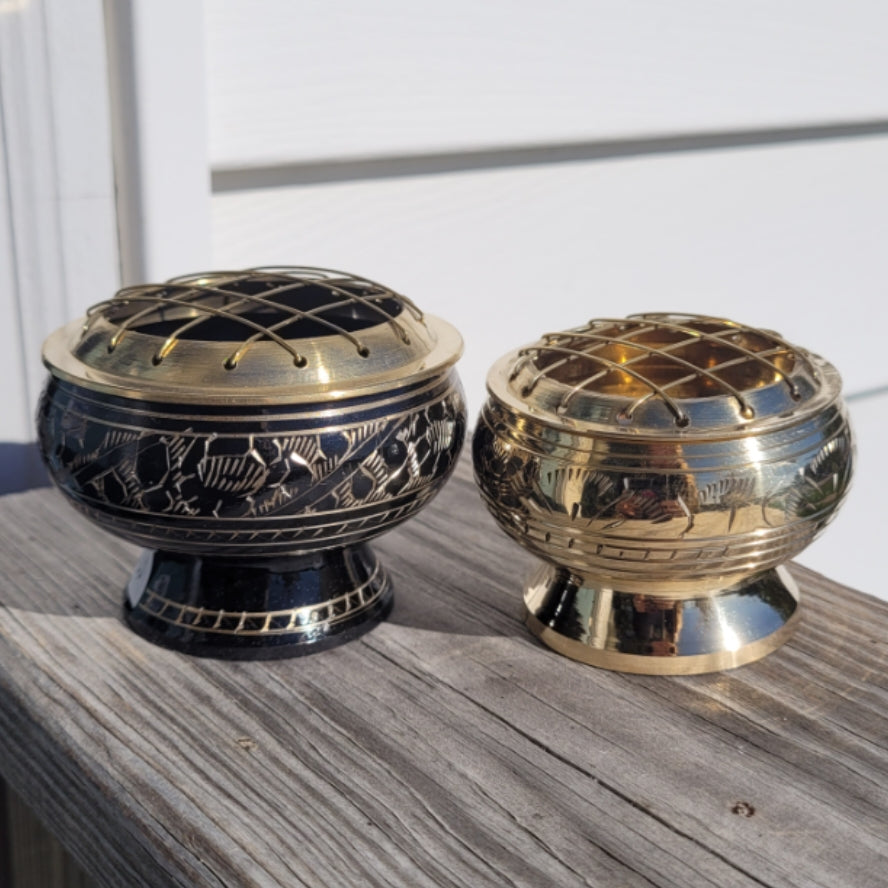 Gold Metal Incense Burner